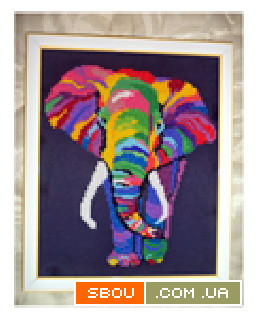 Картина из бисера "Красочный слон" Мерефа  - изображение 1