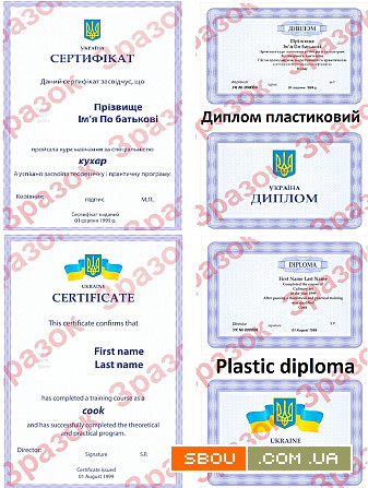 Диплом пластиковий і сертифікат Киев - изображение 1