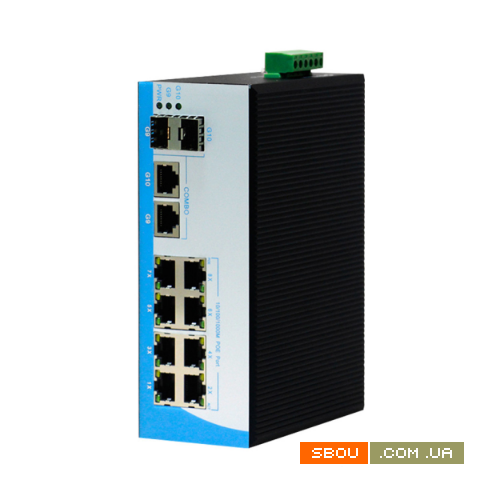 HongRui HR600-AFG-822S POE комутатор 12-ти портовий индустр Ужгород - изображение 1