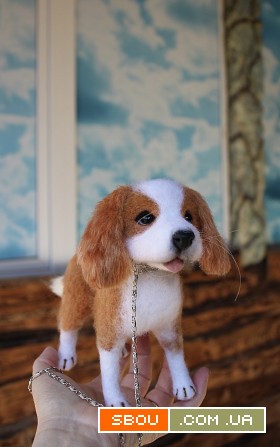 Кавалеркингчарльзспаниєль собака іграшка валяна з шерсті інтерєрна пес Одесса - изображение 1