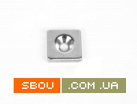 Магніт під потай 12x12x3mm 7/3 х 1 отвір Одеса - изображение 1