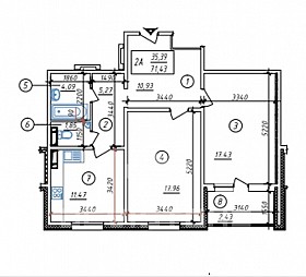 №260086 Оренда 2-х кімнатної квартири в ЖК "Крістер Град"