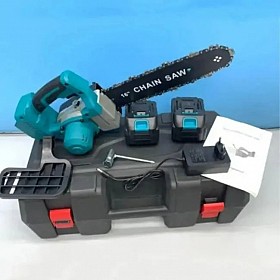 Ланцюгова акумуляторна пила 16" з двома акумуляторами 21V