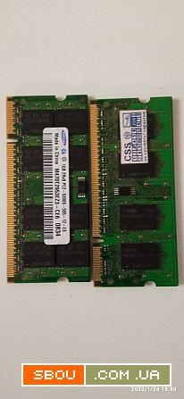 Пара оперативной памяти для ноутбука Samsung DDR2 1Gb 800MHz CL6 Б/У Кропивницький - изображение 1