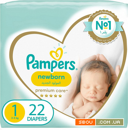 Підгузки Pampers Premium Care розмір 1 (2-5 кг), 22 шт Харків - изображение 1