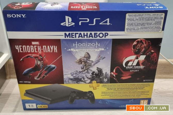 Продам приставку Sony PlayStation 4 Slim 1TB Black Bundle Киев - изображение 1