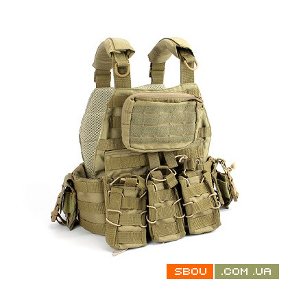 Плитоноска тактична з підсумками (койот) Суми - изображение 1