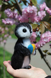 Пингвин игрушка валяная из шерсти интерьерная ручной работы пінгвін