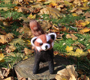 Красная Панда игрушка валяная из шерсти интерьерная подарок сувенир