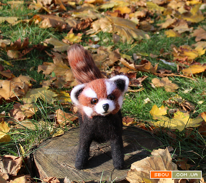 Красная Панда игрушка валяная из шерсти интерьерная подарок сувенир Одесса - изображение 1