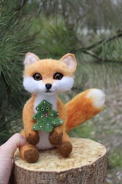 Лисичка іграшка валяна хендмєйд лиса інтерєрна игрушка подарок сувенір