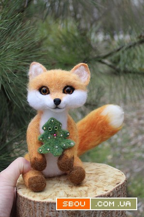 Лисичка іграшка валяна хендмєйд лиса інтерєрна игрушка подарок сувенір Одесса - изображение 1