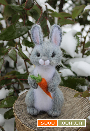 Заяц валяная игрушка интерьерная подарок зайчик хендмэйд кролик Одеса - изображение 1