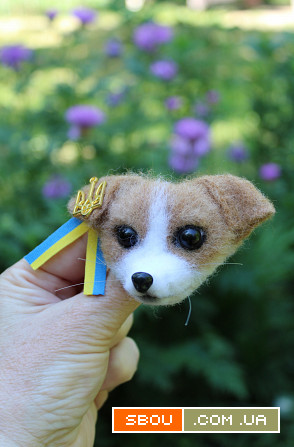 Пес Патрон брошь игрушка собака светлее валяная из шерсти ручной работ Одесса - изображение 1