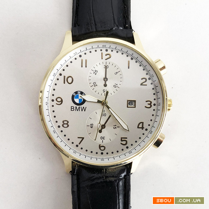 Часы наручные BMW White ремешок черный (реплика) Львов - изображение 1