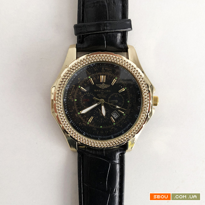 Часы наручные Breitling Black ремешок черный (реплика) Львов - изображение 1