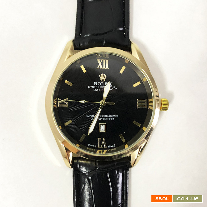 Часы наручные Rolex Black ремешок черный (реплика) Львів - изображение 1