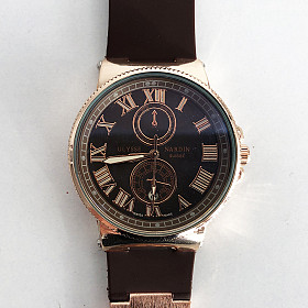 Часы наручные Ulysse Nardin Brown ремешок коричневый (реплика).