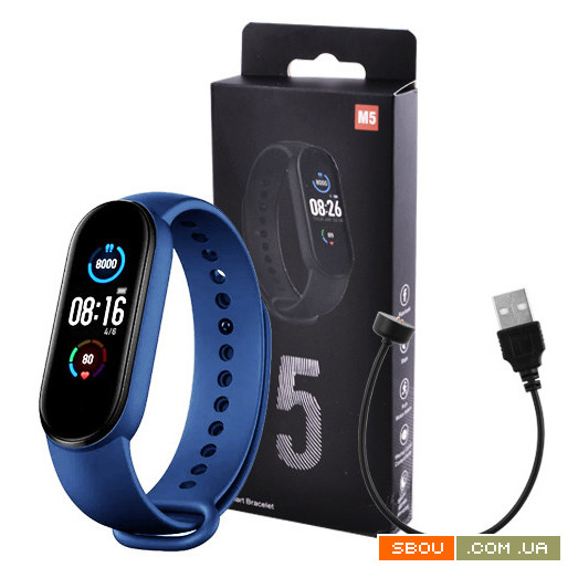 Фитнес браслет Smart Watch M5 Band Classic Black смарт часы-трекер. Львов - изображение 1