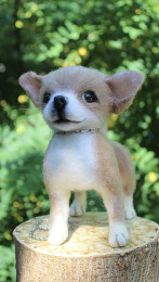 Чихуахуа валяна іграшка собака інтерєрна реалістична мініатюра песик