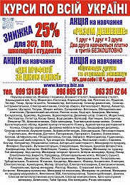 Курси кухар, кондитер, сушист, піццеолі, пекар, бармен, баріст