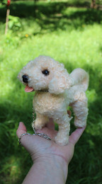 Собачка іграшка валяна мальтіпу інтерєрна собака пудель балонка мальте