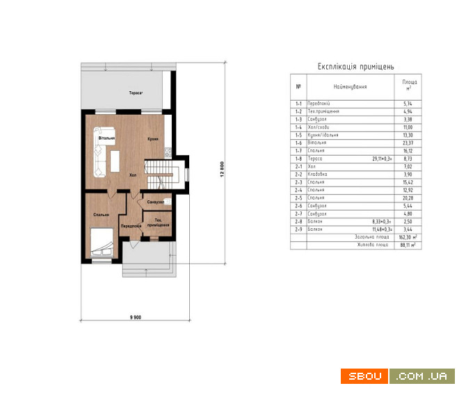 Продаж двоповерхового будинку 162,3 кв.м в стилі Hi-tec в селі Іванков Васильків - изображение 1