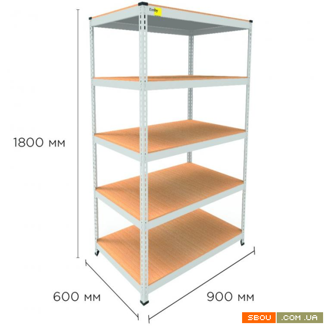 Металевий стелаж MRL-1800 900x600 чорний Ивано-Франковск - изображение 1