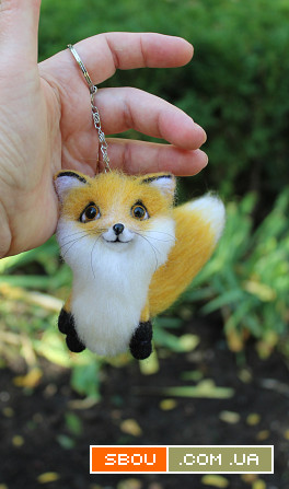 Золота лисичка брелок іграшка валяна інтерєрна лиса суверін подарунок Одеса - изображение 1